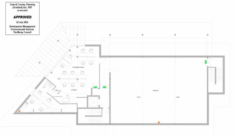 First floor plan for office inside former Buckie Museum.