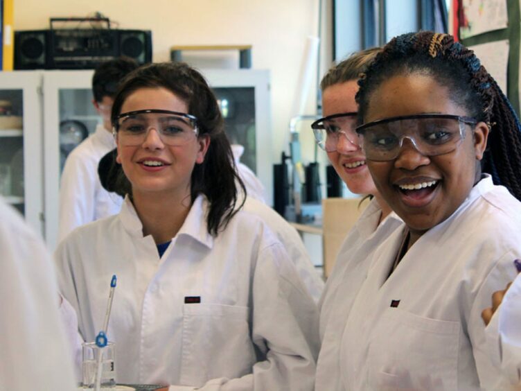 High school science students in lab at ISA