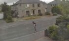 A still from the video showing the man on Blackhall Road in Inverurie.