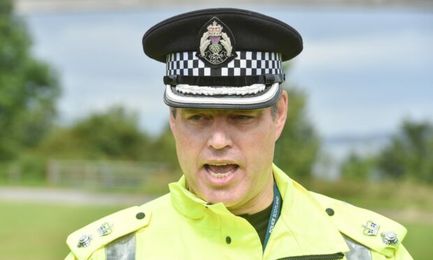 Chief Superintendent Conrad Trickett at a media briefing at Kyleakin. Picture: Jason Hedges/DCT Media