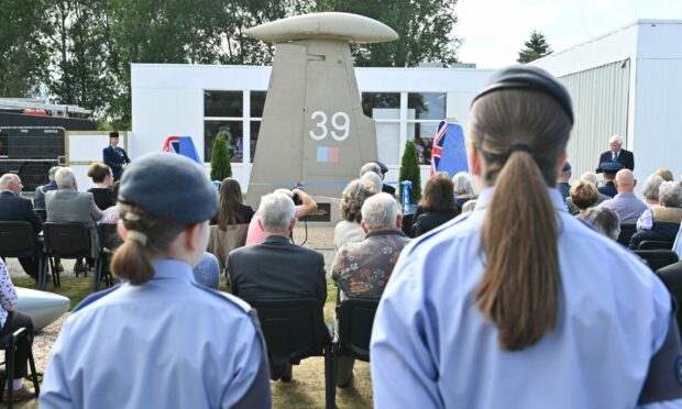 A memorial remembering people who died in three Nimrod crashes was unveiled in Moray today. Picture by Jason Hedges.