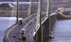 A two-car crash happened earlier this morning on the A9 at Kessock Bridge, which connects North Kessock and Inverness. Image: Transport Scotland.