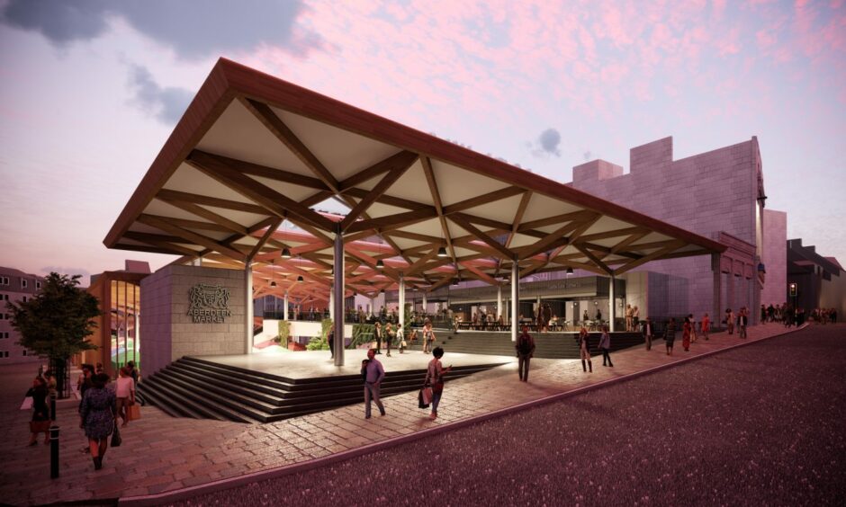 A concept image of the planned Aberdeen market - which council money chief Steve Whyte says funding is secure for. Picture by Aberdeen City Council.