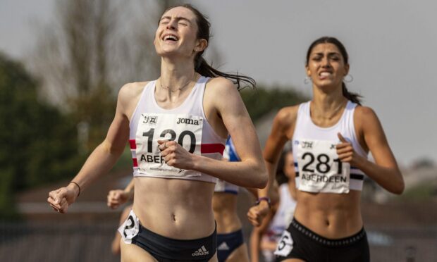 Aberdeen athlete Hannah Cameron runs to victory. Picture supplied by Scottish Athletics.