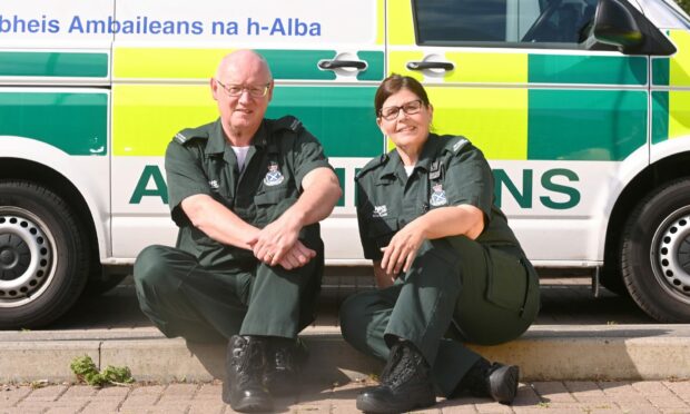 Healthcare heroes: Gordon Riley, an advanced paramedic practitioner, and Alison Moggach, an advanced nurse practitioner. Photo by Darrell Benns.