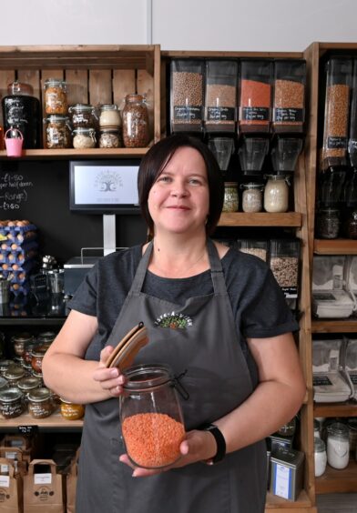 Jenni inside her shop in Rothienorman 