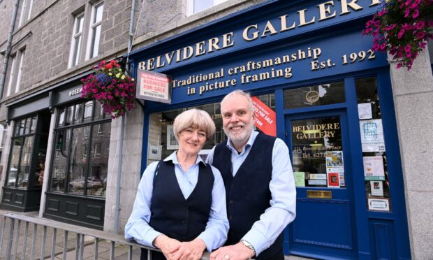 Pictured are Kathy and Alan Watt of Belvidere Gallery, Rosemount Place, Aberdeen. Picture by Darrell Benns