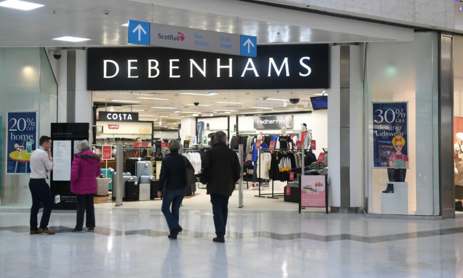 Debenhams at the Trinity Centre before the department store shut for good.