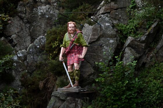 A new Rob Roy statue was unveiled in Culter in 2017. Pic: Kenny Elrick.