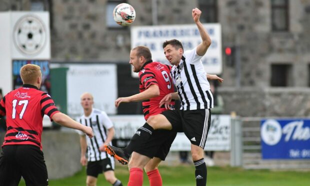 Kyle MacLeod, number eight, scores Buckie's second against Fraserburgh