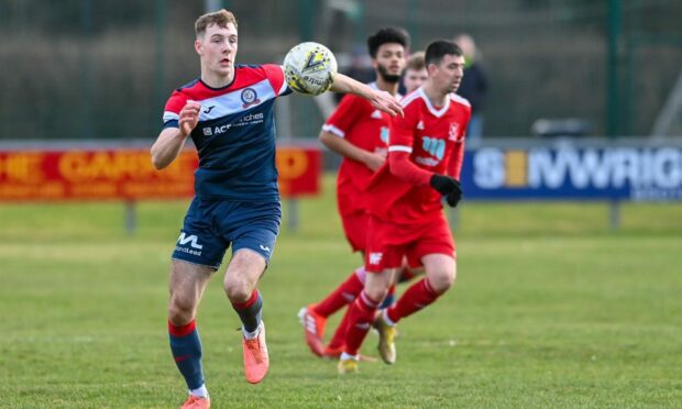 Aaron Reid in action for Turriff United. Image: Scott Baxter/DC Thomson.