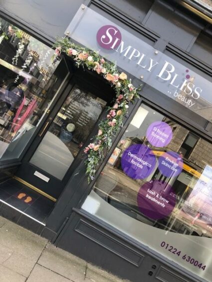 photo of the outside of Simply Bliss Beauty in Aberdeen - article about wellbeing treats