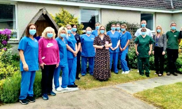 The staffing team at Allachburn Care Home. Supplied by Aberdeenshire Council.