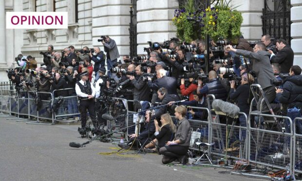 Journalists and photographers gather outside 10 Downing Street (Photo: Steve Back/Shutterstock)