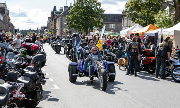 Thunder in the Glens return with a mass ride-out of 3,000 bikers from Aviemore to Grantown on Spey. Picture by Paul Campbell.