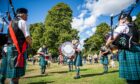 Live performers, including the Newtonhill Pipe Band, provided entertainment throughout the afternoon. Picture by Wullie Marr/DC Thomson.