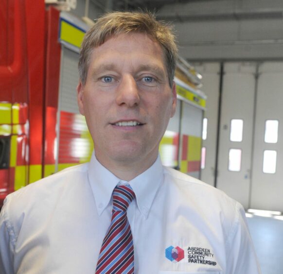 Neil Carnegie, pictured at a fire safety event in 2014, has been suspended. Picture by Chris Sumner/DCT Media.