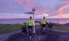 David and Paul Budden at John O'Groats on the first day of their challenge.