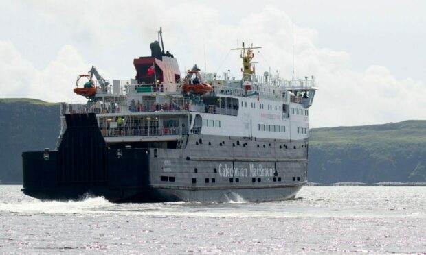 Calmac MV Hebrides ship at sea