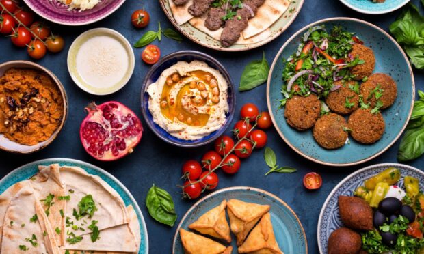 Assorted meze dishes are an eye-catching option to enjoy at Olive Tree Banchory Turkish charcoal grill house and restaurant. Picture from Shutterstock.