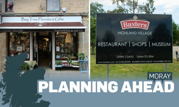Plans to transform a building where a Elgin florist is currently resident into restaurant, canine business and change of use for Baxters Highland Village.