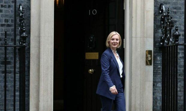 Prime Minister Liz Truss outside Number 10.
