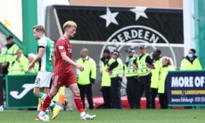 Liam Scales sending off the turning point as 10-man Aberdeen crash 3-1 at Hibs