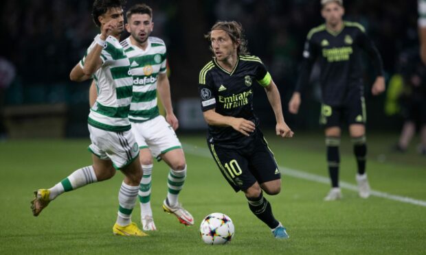 Luka Modric in action against Celtic.