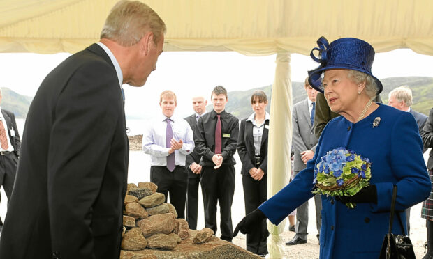 Her Majesty at the opening of the Glendoe hyrdo electric scheme in Fort Augustus