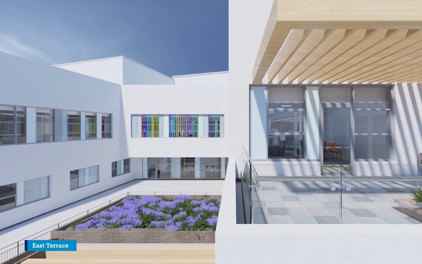Artist's impression of the patient balcony at the Anchor Centre, Aberdeen