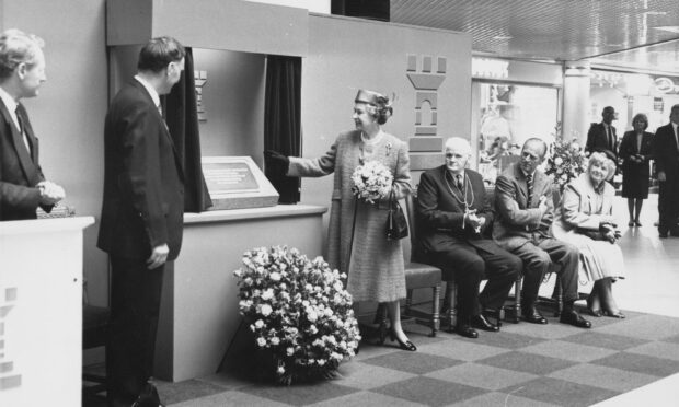 Queen Elizabeth II opening Aberdeen's Bon Accord Centre in 1990. Picture by Aberdeen Journals.