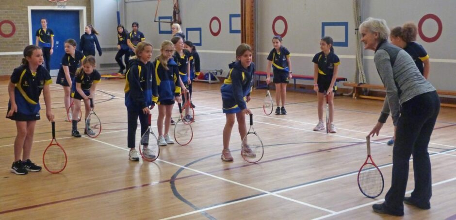 St Margaret's pupils practice tennis as part of their extra-curricular activities in school