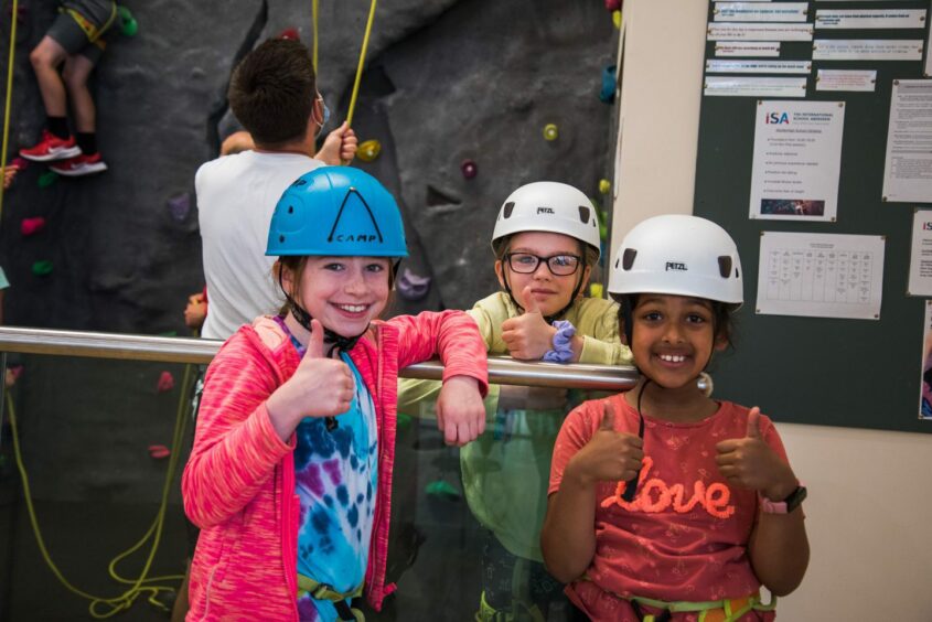 ISA students take part in rock climbing as part of their extra-curricular activities in school