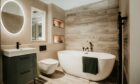 stylish bathroom with spacious tub