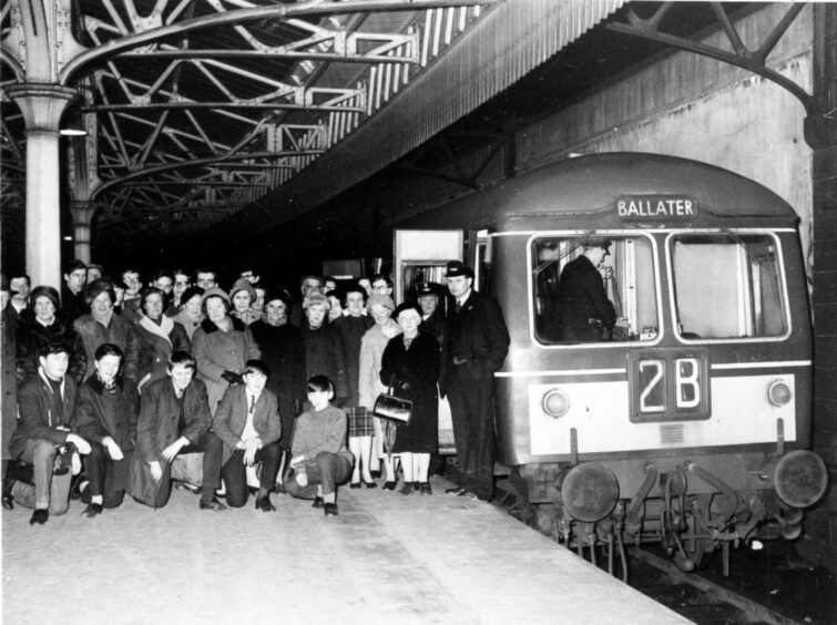 ALL ABOARD: Passenger's at Aberdeen's Joint Station for the last Royal Deeside Railway train ever to run to Ballater. 