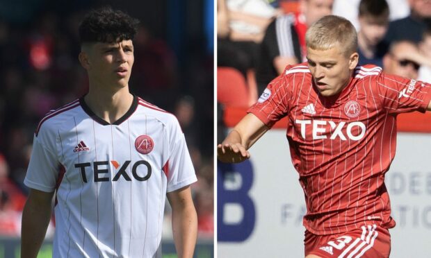 Aberdeen players Ryan Duncan, right, and Jack Milne.