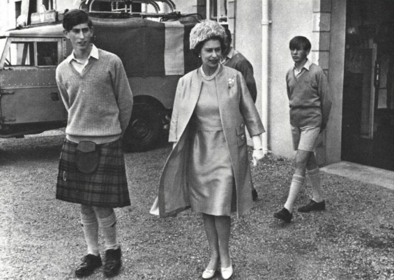 A young Prince Charles at Gordonstoun with the late Queen Elizabeth.