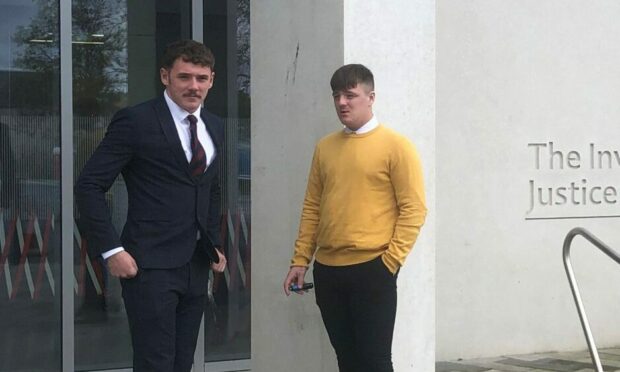 Ian Mulroy, left, with his co accused following an earlier hearing in the case. Image: DC Thomson