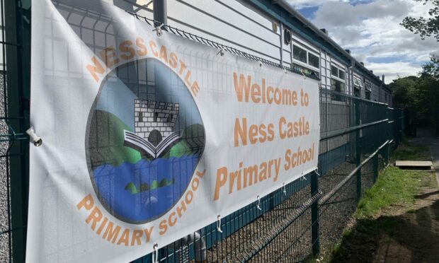 Ness Castle pupils are currently learning at Holm Primary, with the new school now delayed to February. Image: Garrett Stell / DC Thomson