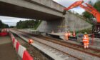 Work on the Inverness Airport line on the main Aberdeen to Inverness network. Image: Network Rail.