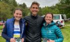 Isla Mackay, Rob Sinclair and Monica Padilla after the 2022 Bennachie Hill Race.