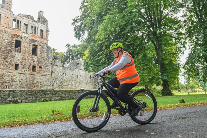 June Andrew at Huntly Castle