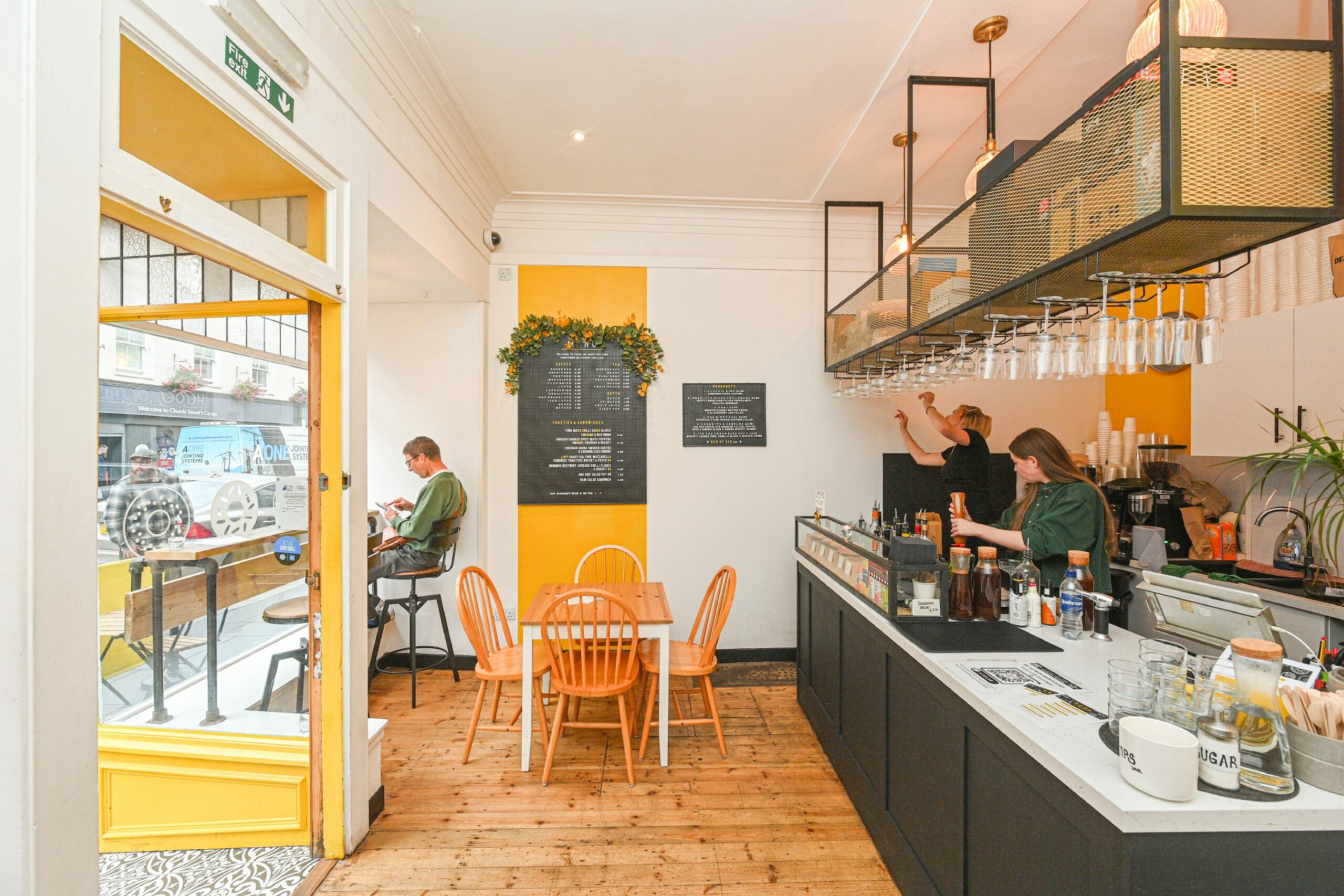 The bright and modern interior of Perk Coffee