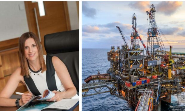 Jillian Owen has been named the new UK Apache country manager. Pictured aside the Beryl Alpha platform. Supplied by Apache