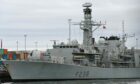 HMS Northumberland in Aberdeen Harbour.
Picture by Kenny Elrick.