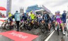 Cyclists line up at the start of the race on Union Street in Aberdeen for the Tour of Britain. Picture by KATH FLANNERY/DC Thomson