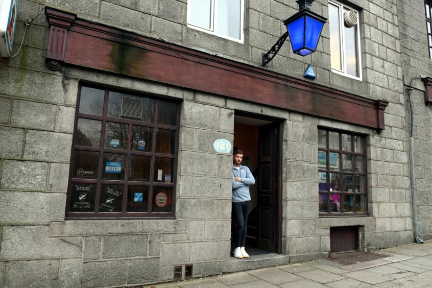 Aberdeen Folk Club meets upstairs the Blue Lamp in Gallowgate, pictured here with manager Lewis Brown.