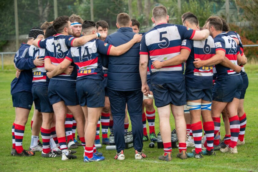 Aberdeen Grammar players during the game against Stirling County. Image: Kami Thomson/DC Thomson