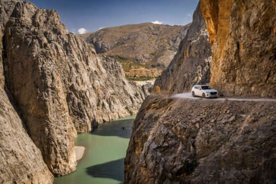 Turkish sheer delights: Jack McKeown tackles one of the most dangerous roads on earth.