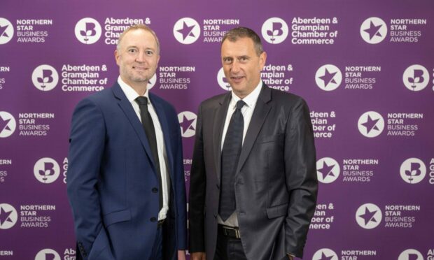 l-r Brodies partner Neal Richardson and Aberdeen & Grampian Chamber of Commerce chief executive Russell Borthwick.